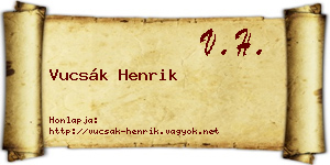 Vucsák Henrik névjegykártya